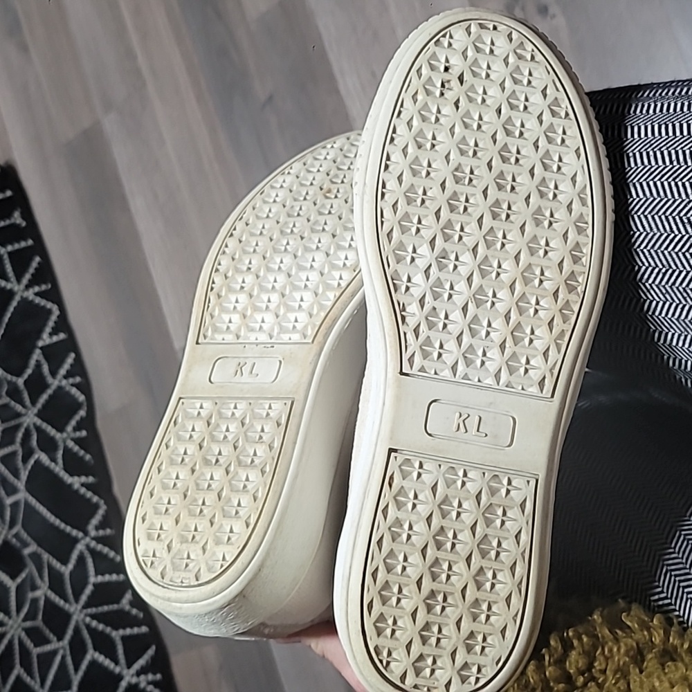 Karl Lagerfeld Off-White Suede Sneakers Size 11 Men's - Picture 7 of 8